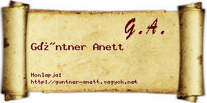 Güntner Anett névjegykártya